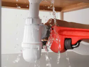 An undermount sink gets a leak repair service.